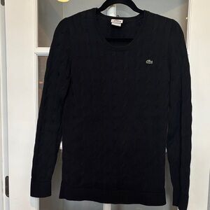Lacoste Women's Classic Black Cable Knit Sweater